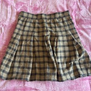 Full Tilt Tan and Black Plaid A-Line Skirt